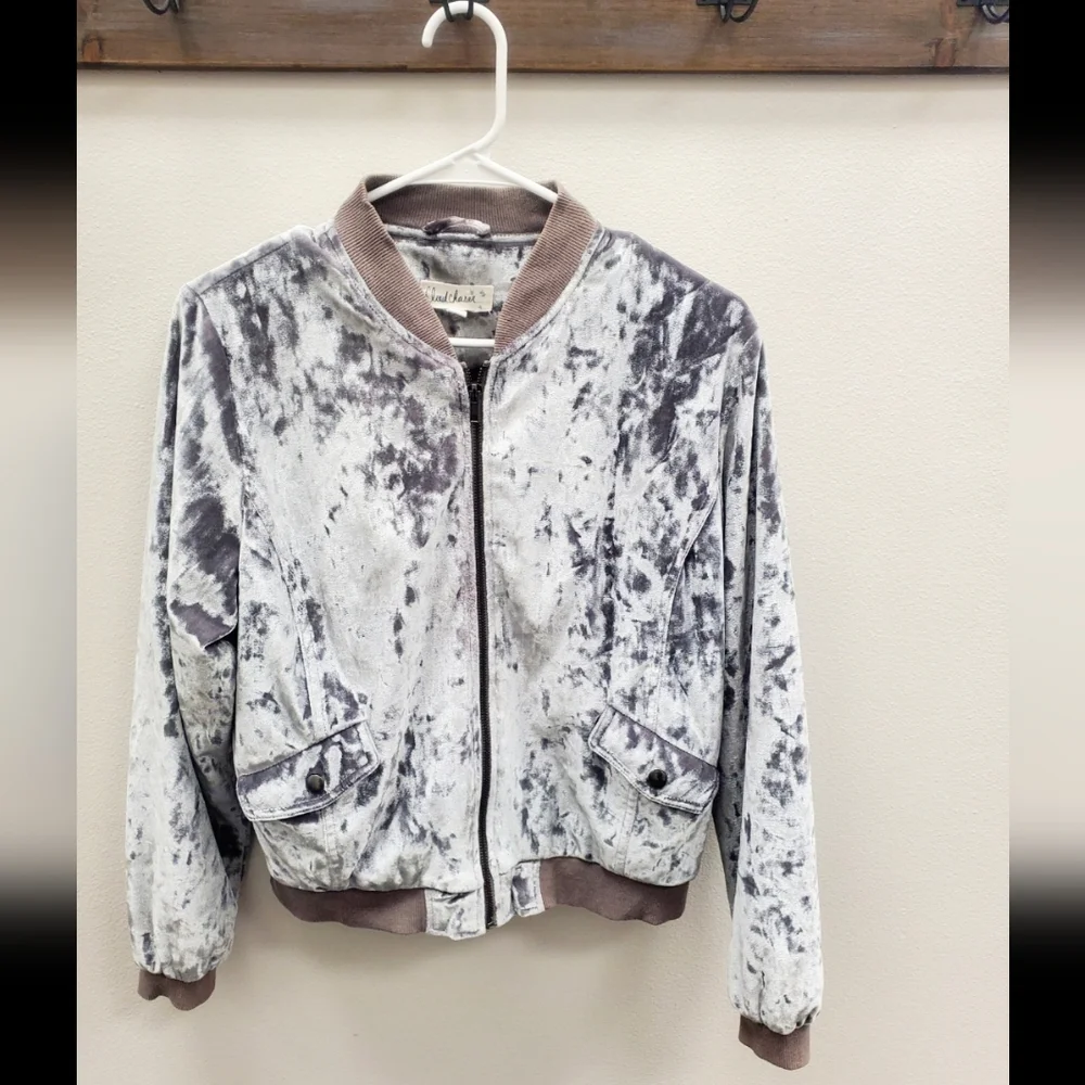 Cloud Chaser gray crushed velvet jacket - Picture 1 of 8